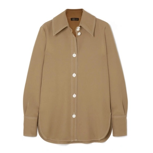 STINE GOYA JAMES CADY BUTTON UP LONG SLEEVE SHIRT IN ARMY GREEN BROWN SIZE SMALL - Picture 9 of 9